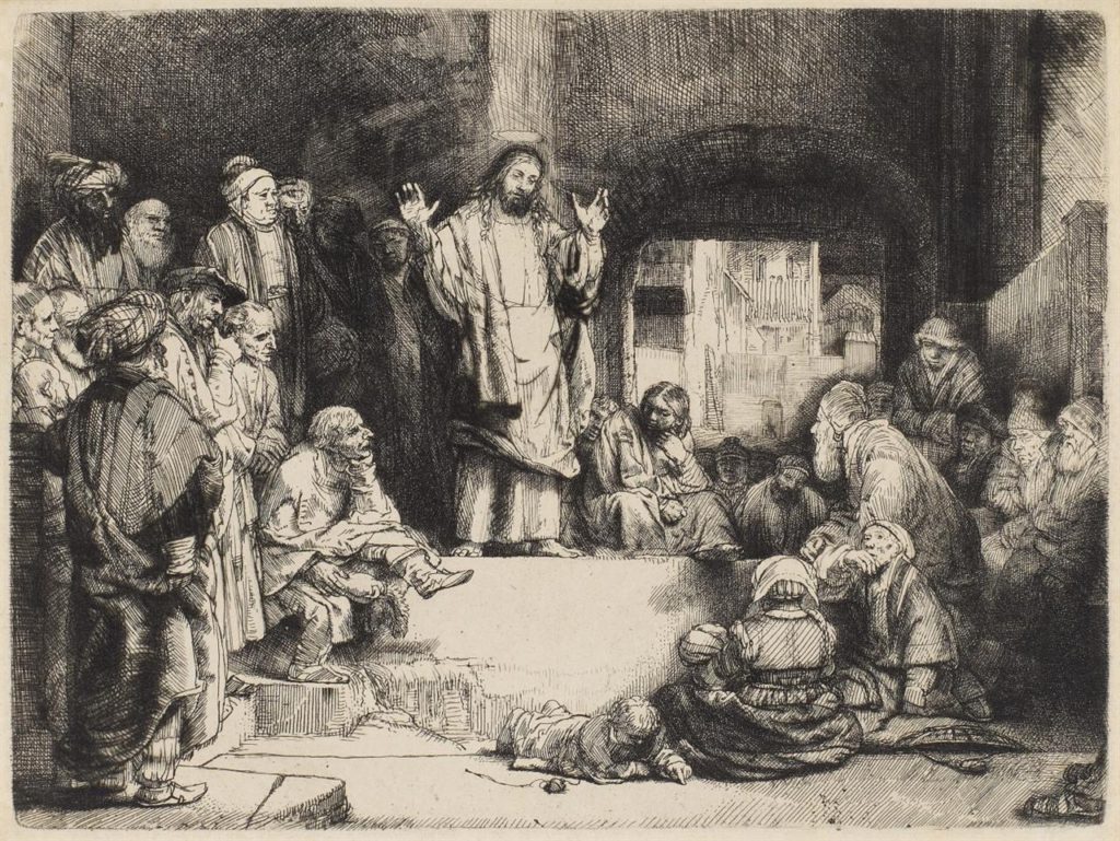 Rembrandt: Christus lehrend, Radierung 1657