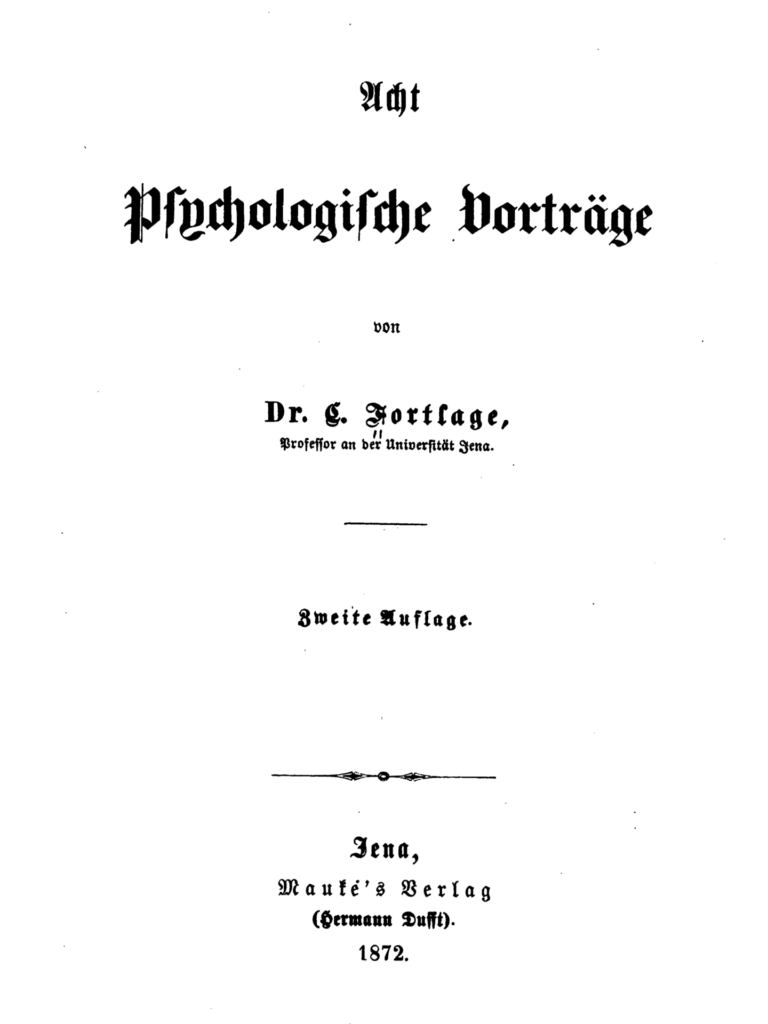 Titelblatt: Acht psychologische Vortraege