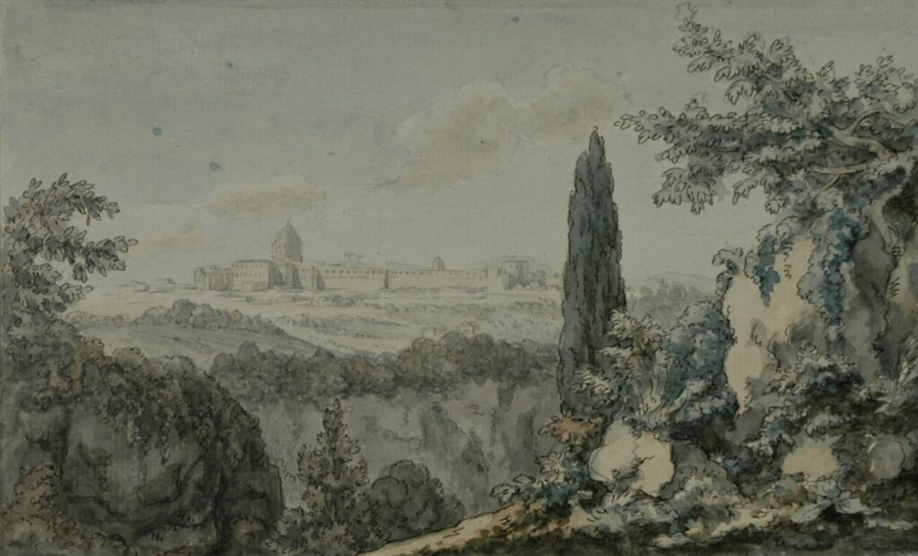 Goethe, Blick auf Sankt Peter, Zeichnung 1787